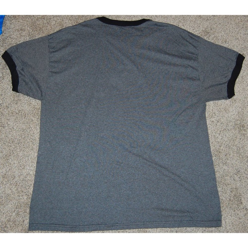 Genesis Turn it on Again Band Graphic Men's Dark Gray Ringer T-Shirt XL Tee ROCK - Picture 4 of 5